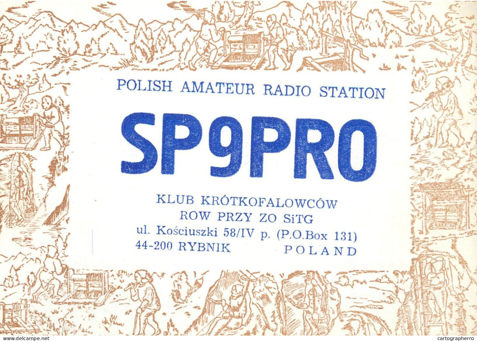 Polish Amateur Radio Station QSL Card Poland SP9PRO - Amateurfunk