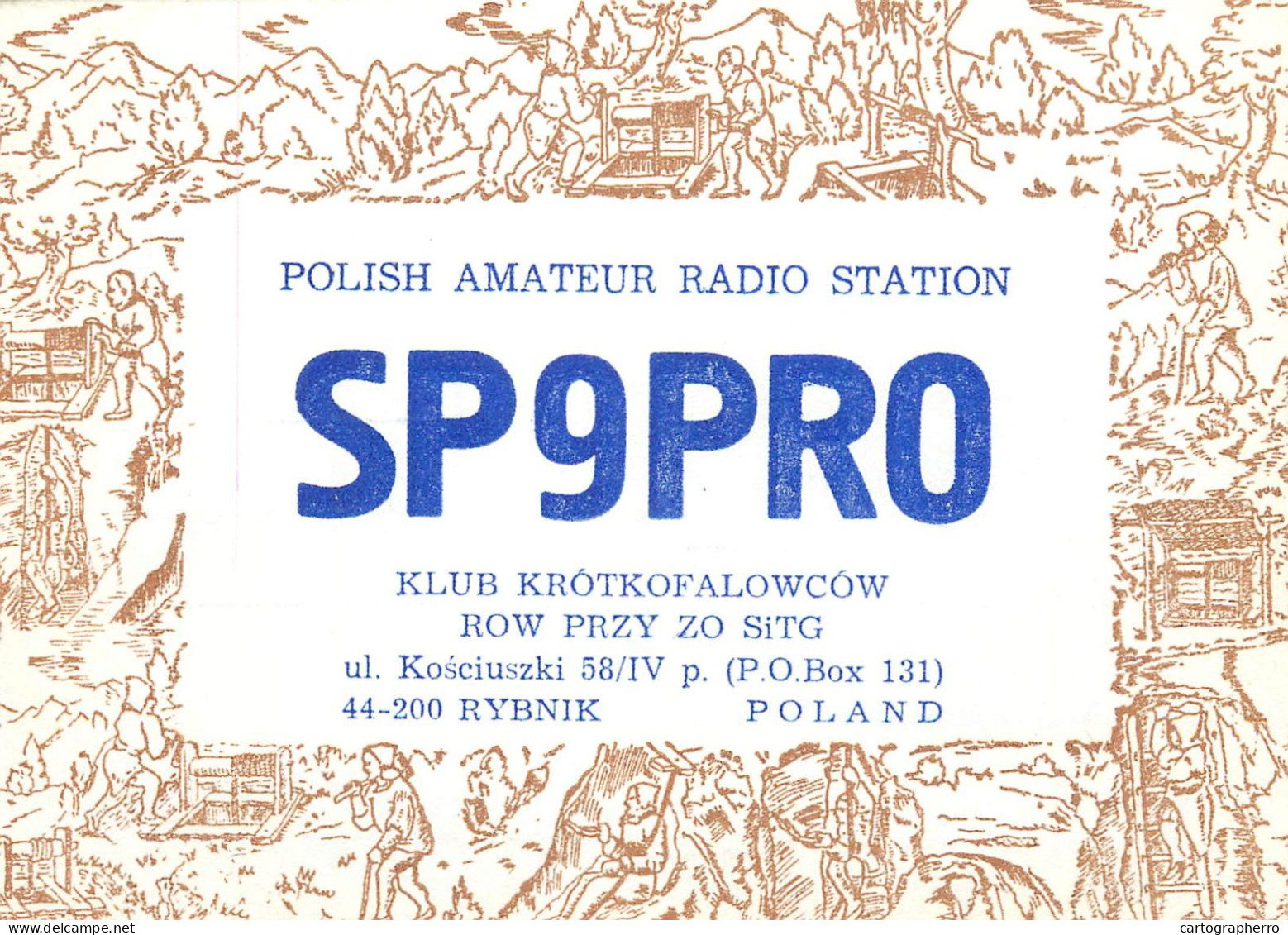 Polish Amateur Radio Station QSL Card Poland SP9PRO - Amateurfunk