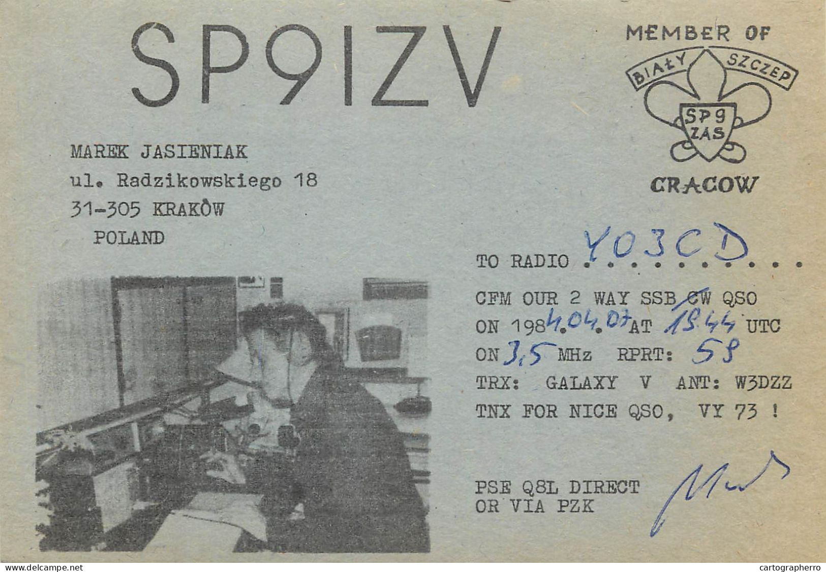 Polish Amateur Radio Station QSL Card Poland SP9IZV - Radio Amatoriale