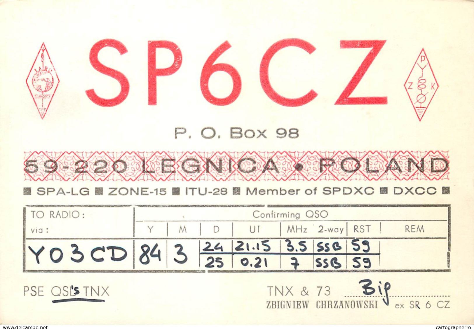 Polish Amateur Radio Station QSL Card Poland SP6CZ - Radio Amateur