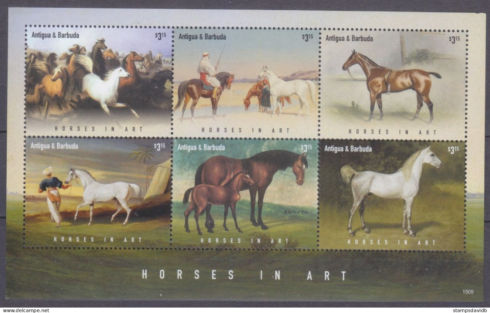 2015 Antigua And Barbuda 5253-5258KL Horses  17,00 € - Paarden