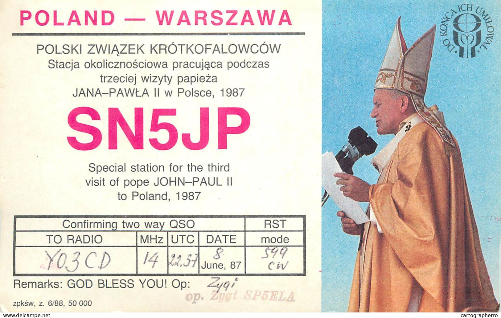 Polish Amateur Radio Station QSL Card Poland SN5JP - Radio Amatoriale