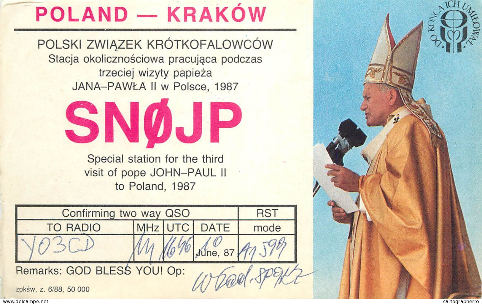 Polish Amateur Radio Station QSL Card Poland SN0JP - Radio Amatoriale