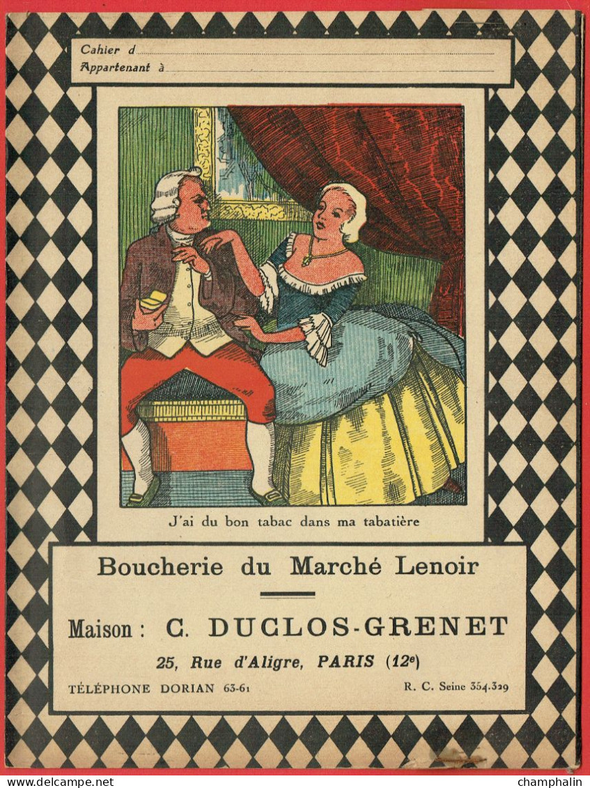 Protège-Cahier - Boucherie Du Marché Lenoir C. Duclos-Grenet à Paris (75) - J'ai Du Bon Tabac - Dessin R. Maurel - Alimentaire