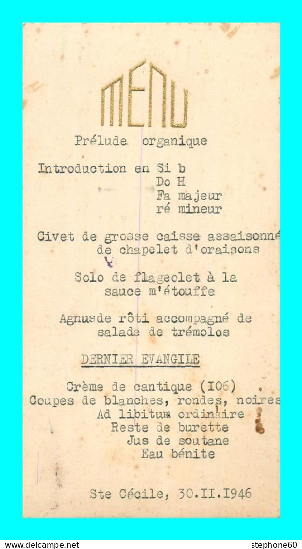 A939 / 989  MENU Sainte Cécile 1946 - Menus