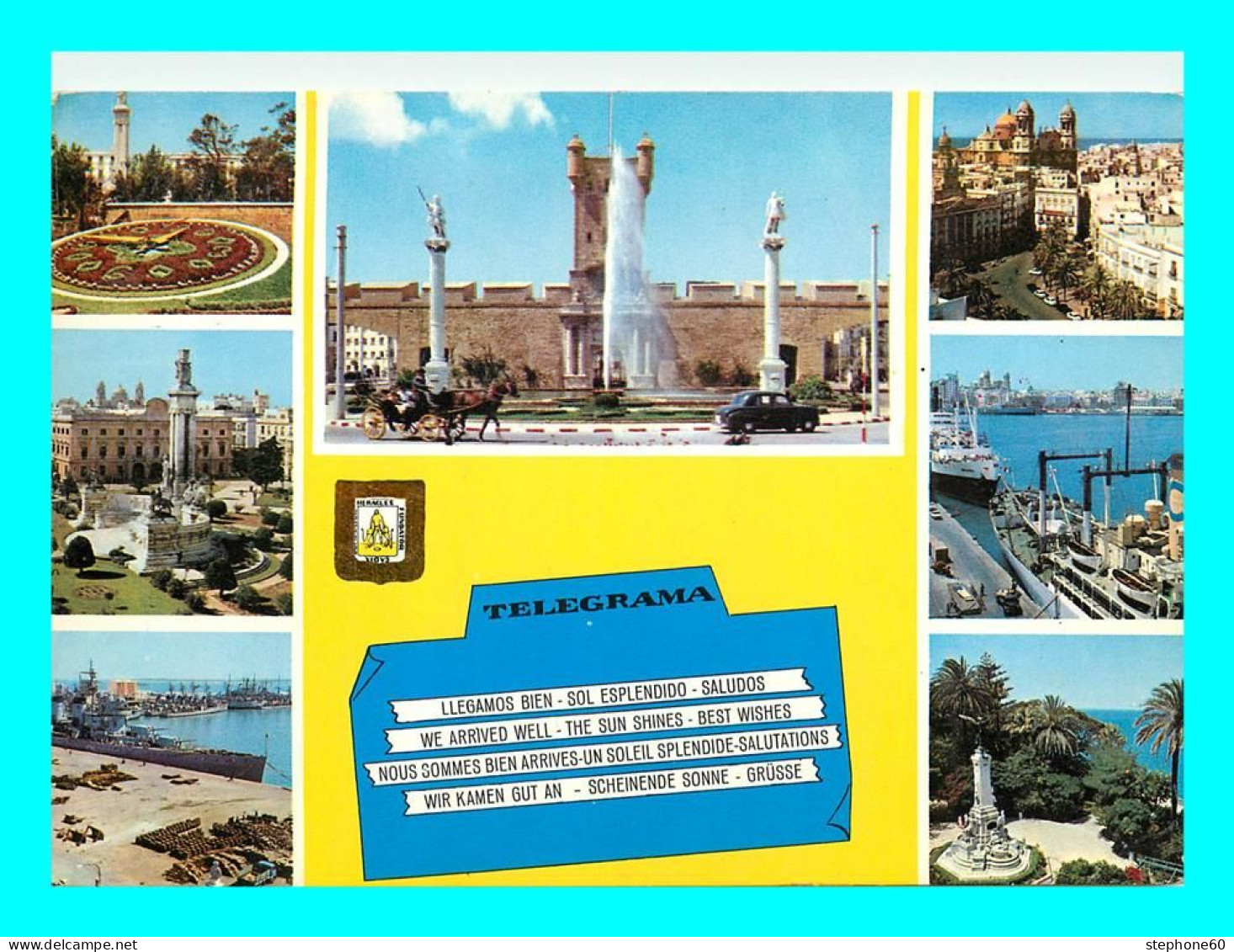 A946 / 743 Espagne CADIZ Telegramme - Multivues - Cádiz