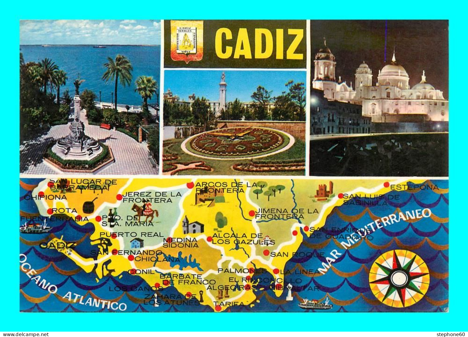 A947 / 301 Espagne CADIZ Carte Geographique Multivues - Cádiz