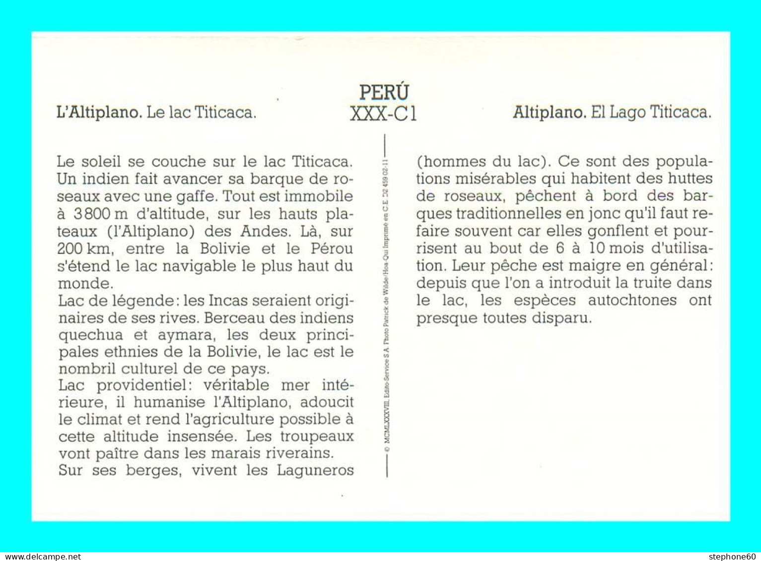 A948 / 621 PEROU Altiplano Lac Titicaca - Peru