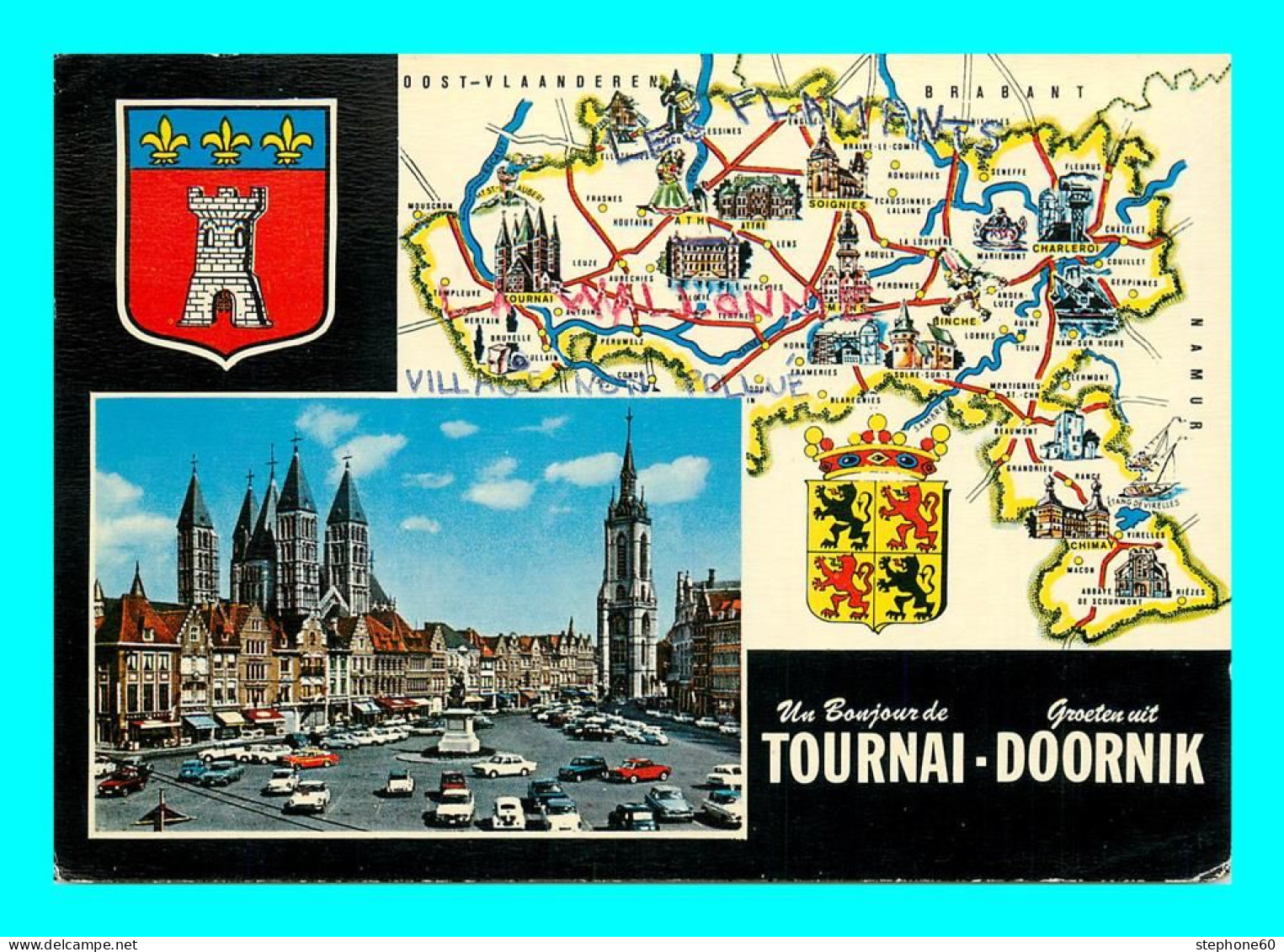 A948 / 555 TOURNAI Carte Geographique Multivues ( Voiture ) - Tournai
