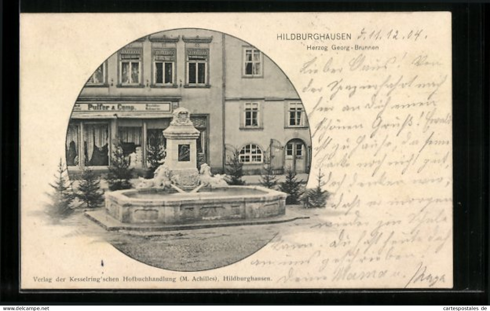 AK Hildburghausen, Herzog Georg-Brunnen  - Hildburghausen
