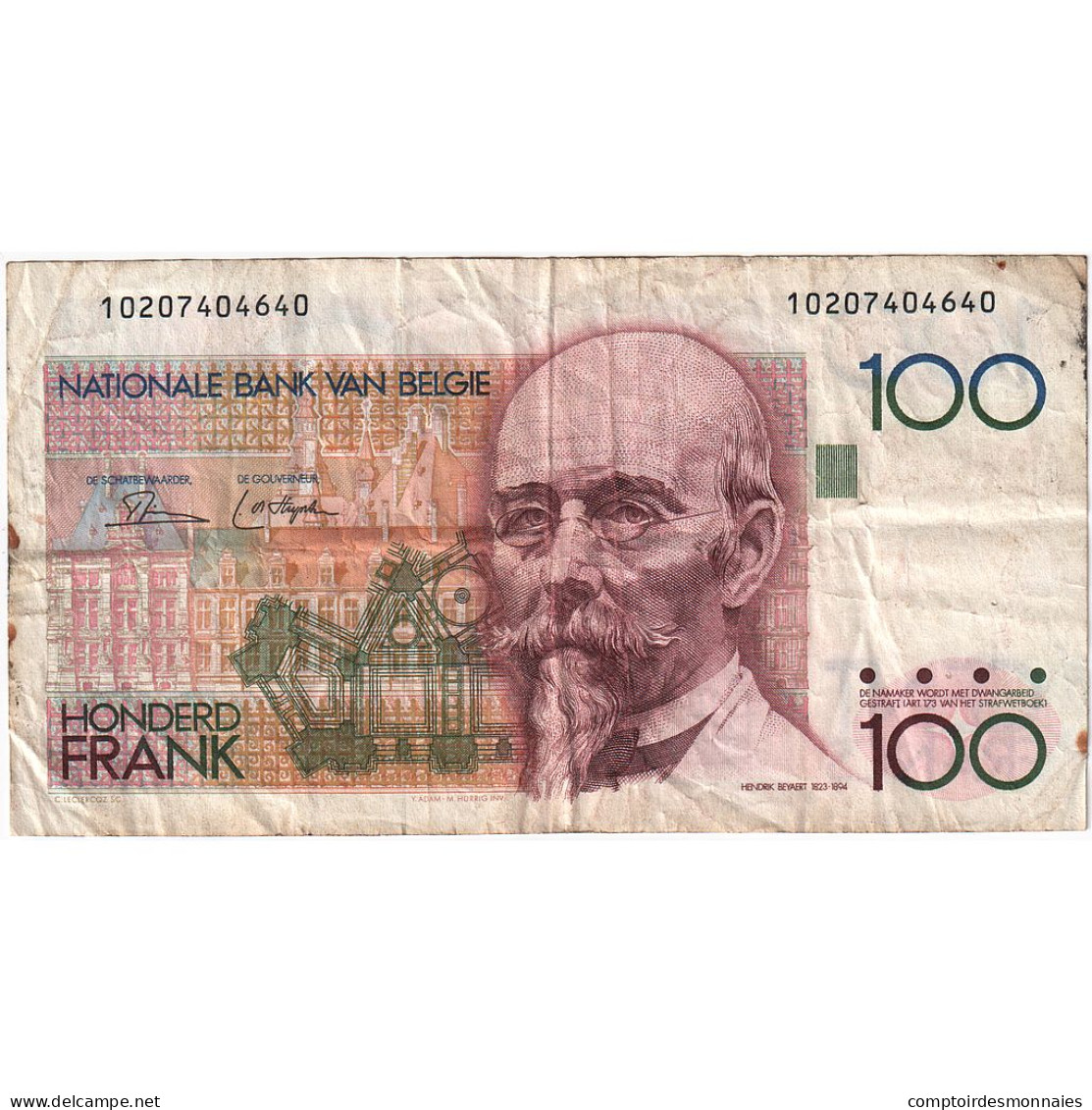 Belgique, 100 Francs, 1982-1994, KM:142a, TB - 100 Frank