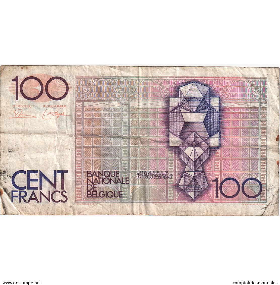 Belgique, 100 Francs, 1982-1994, KM:142a, TB - 100 Francos