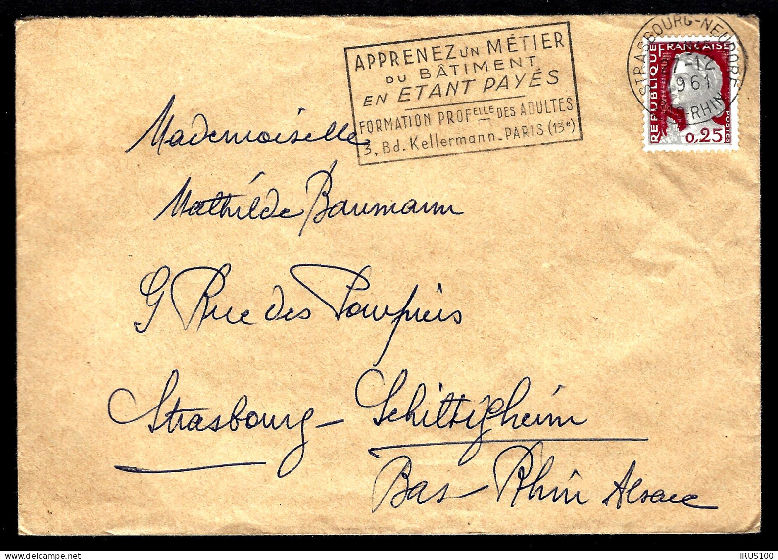 LETTRE DE STRASBOURG - 1961 - MARIANNE DE DÉCARIS - - 1960 Marianna Di Decaris