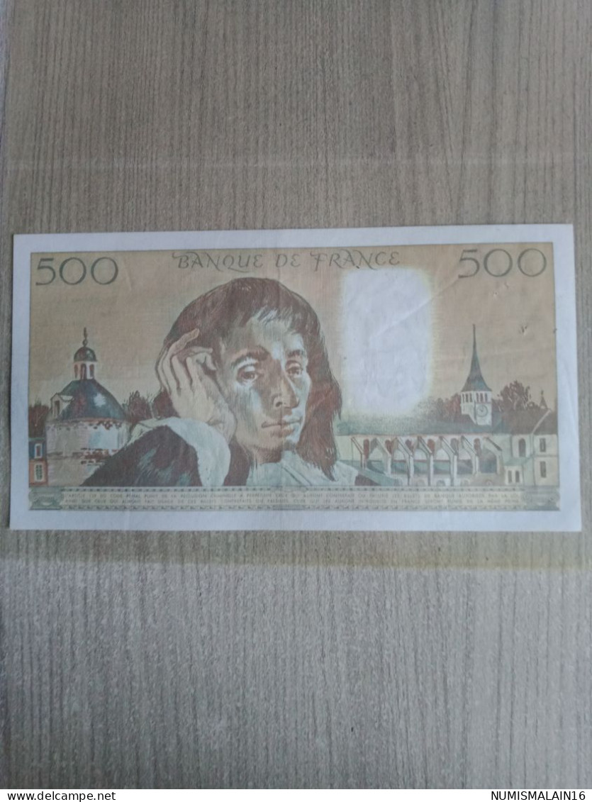 France - Billet De 500 Francs - Pascal - 3-3-1988- O 276/27553 - 500 F 1968-1993 ''Pascal''