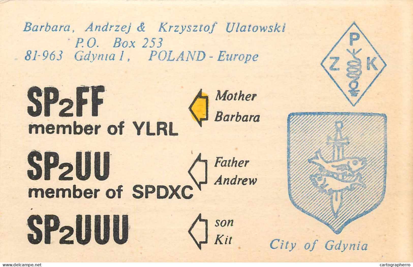 Polish Amateur Radio Station QSL Card Poland Y03CD SP2FF - Radio Amateur