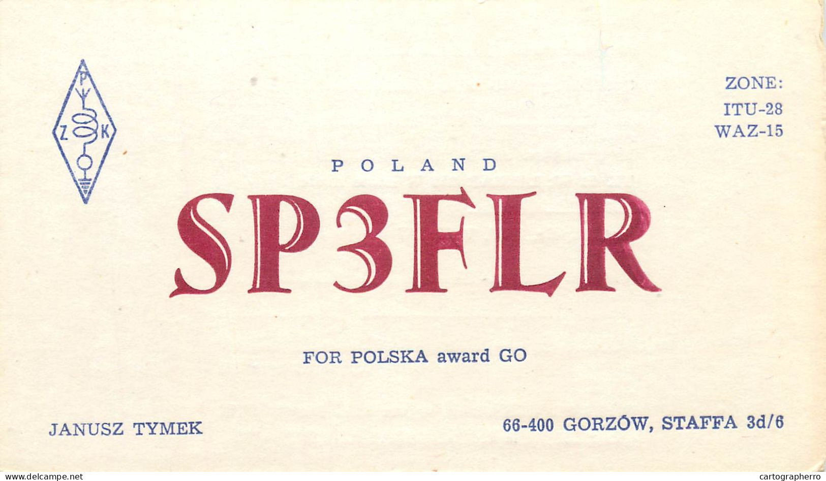 Polish Amateur Radio Station QSL Card Poland Y03CD SP3FLR - Radio Amateur