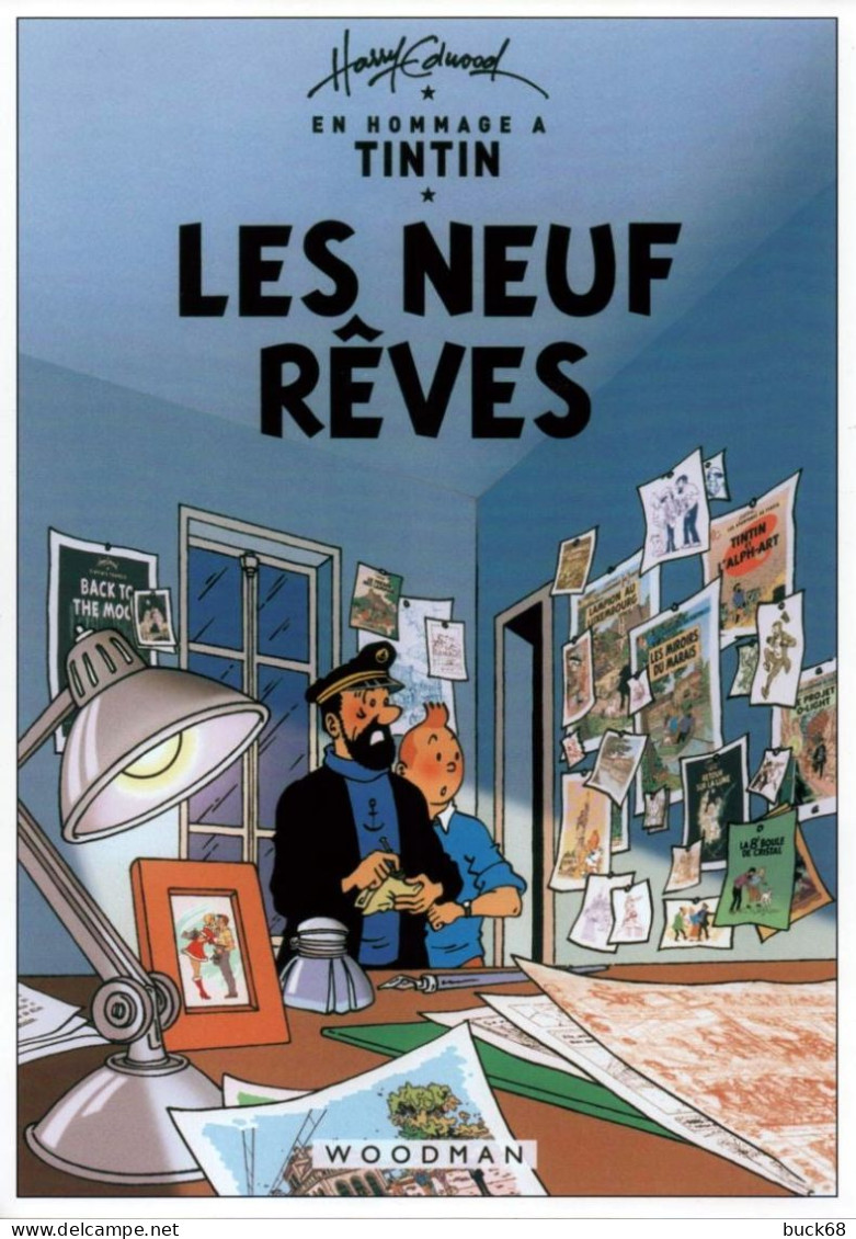 Série De 5 Couvertures Fictives De TINTIN Au Format A4 160 G (dessin Harry Edwood) KUIFJE HERGE - Plakate & Offsets