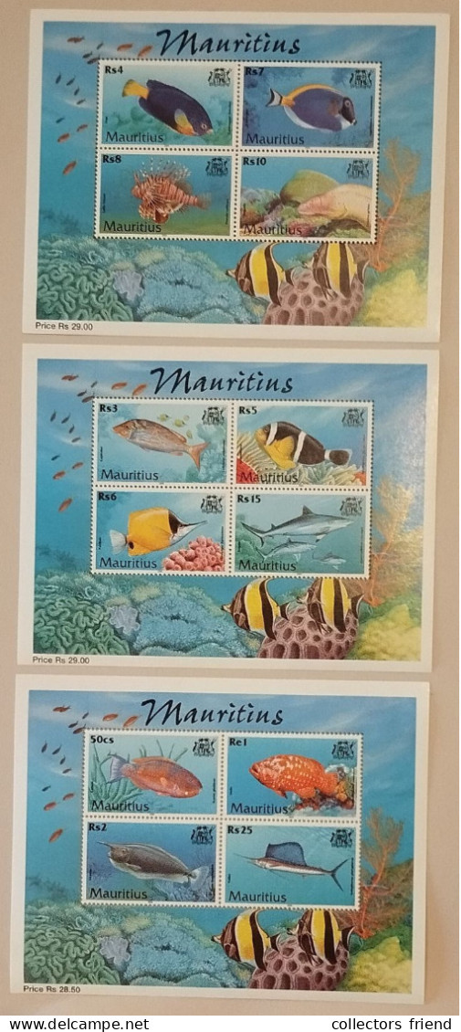 Mauritius 2000 - Mi-Nr. Block 23-25 ** - MNH - Fische / Fish - Mauricio (1968-...)