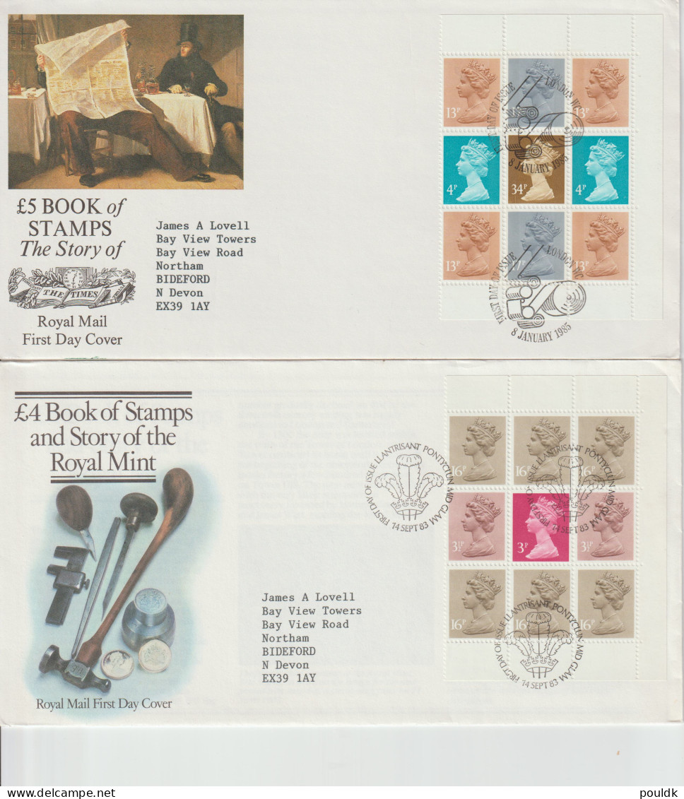 Great Britain: 10 FDC Franked W/souvenir Sheets Or Booklet Panes. Postal Weight Approx 200 Gramms. Please Read Sales - 2001-2010 Em. Décimales