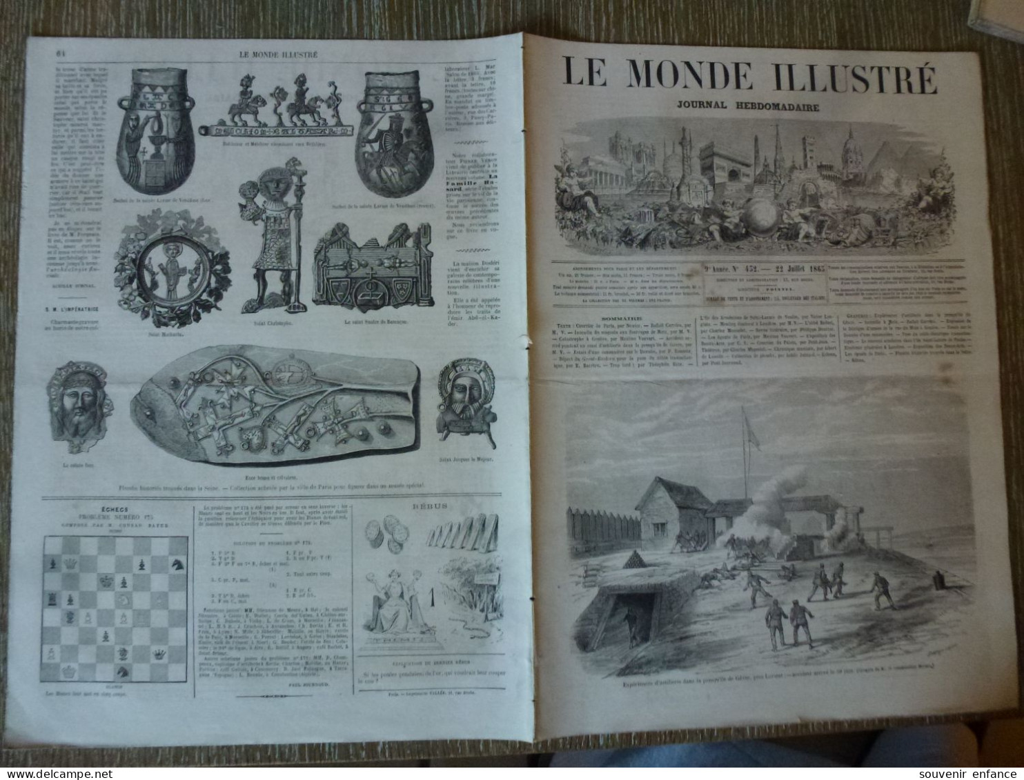 Le Monde Illustré Juillet 1865 Gâvre Lorient Cable Transatlantique Les Egouts De Paris - Revues Anciennes - Avant 1900