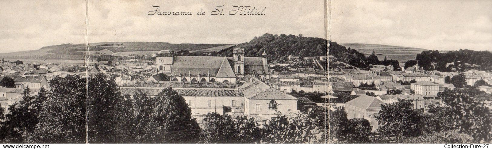 (23/03/24) 55-CPA SAINT MIHIEL - CARTE TRIPLE PANORAMIQUE - PANORAMA DE ST-MIHIEL - 42 CM - Saint Mihiel