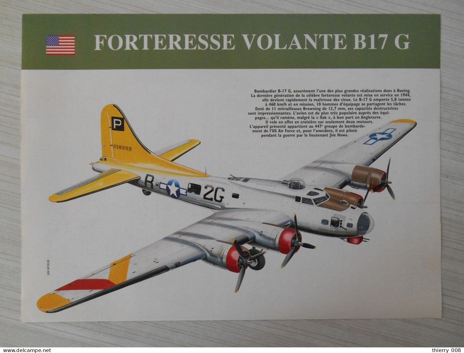 Image Issue D'un Magazine Avion     Forteresse Volante B17 G - Fliegerei