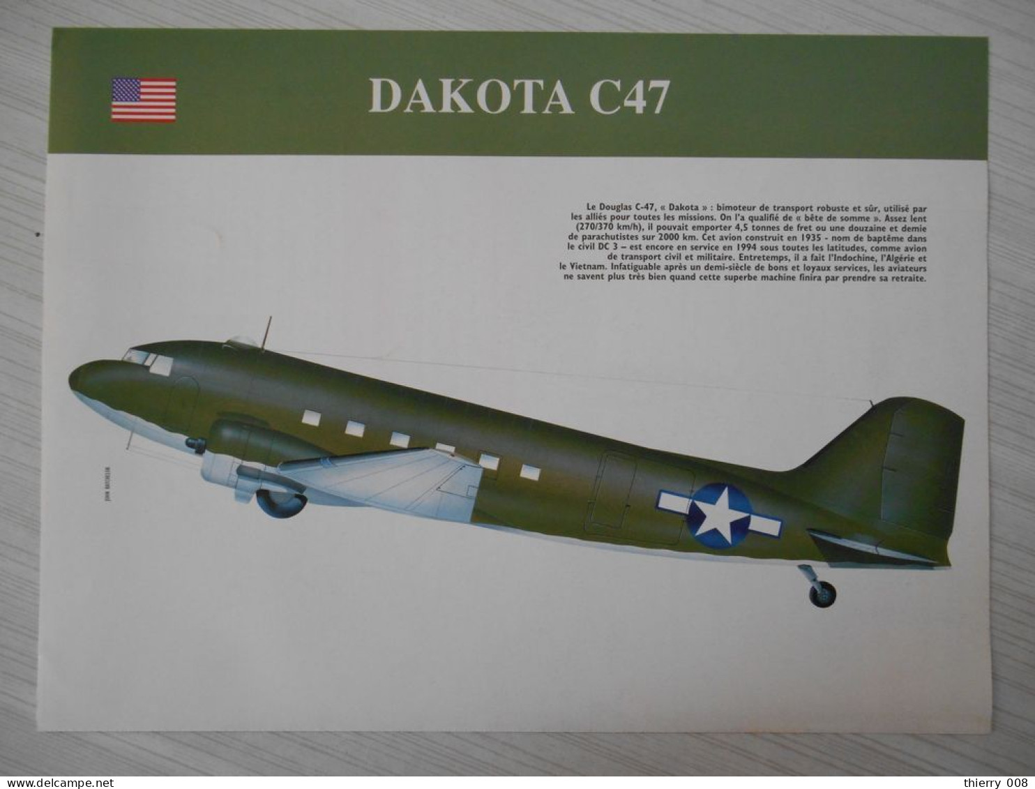 Image Issue D'un Magazine    Dakota C47 - Aviación