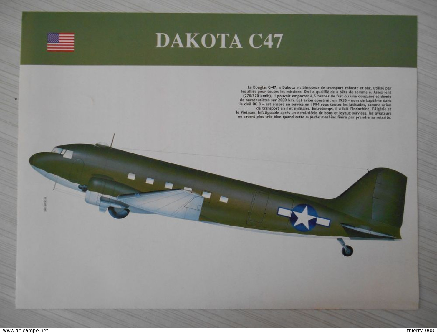 Image Issue D'un Magazine    Dakota C47 - Aviation