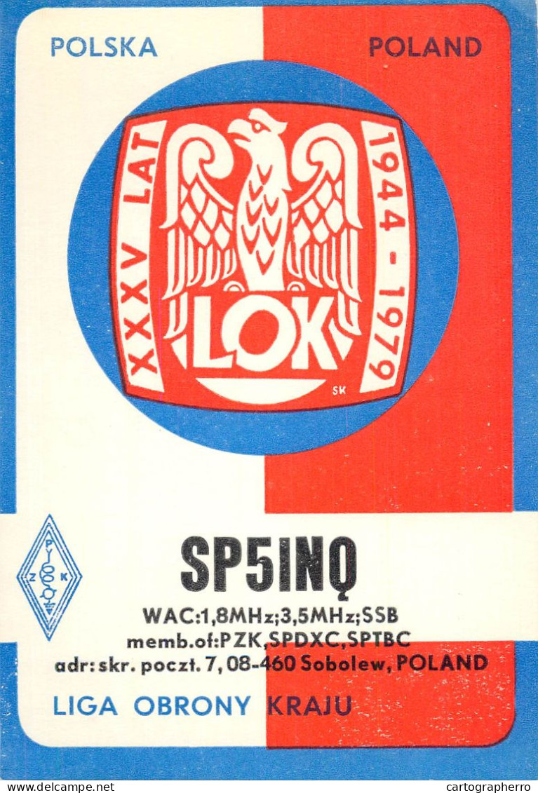 Polish Amateur Radio Station QSL Card Poland Y03CD SP5INQ - Amateurfunk