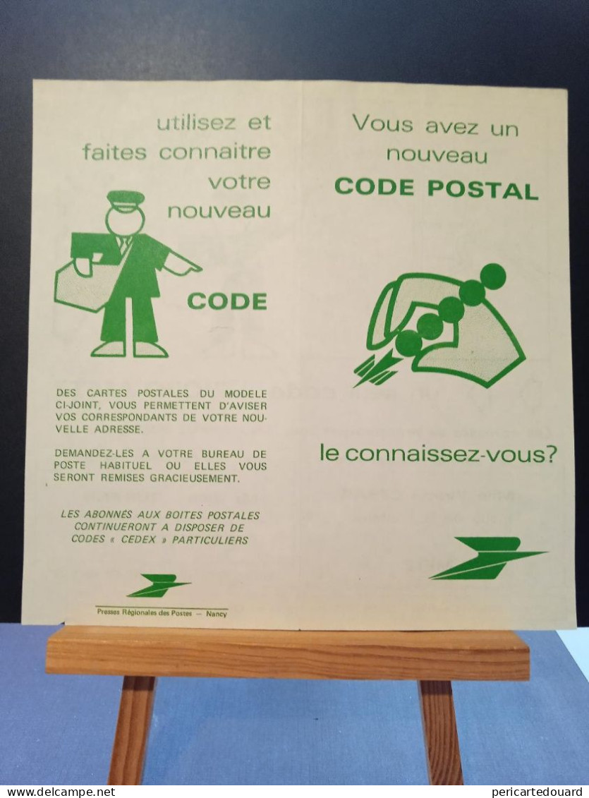 Code Postal. Feuilet Explicatif Des Codes Postaux Secteur De METZ Pour Le 57070 - Cartas & Documentos