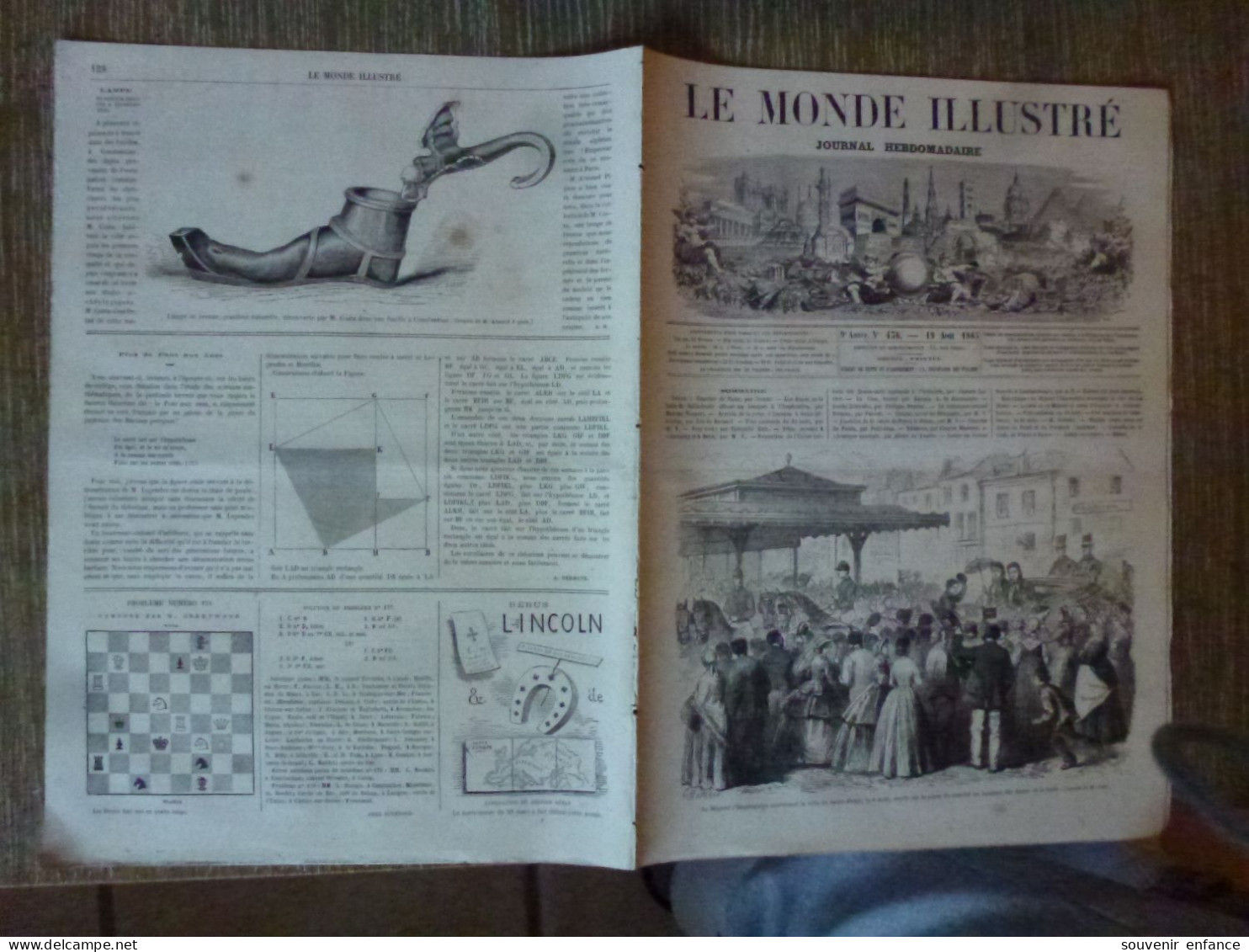 Le Monde Illustré Août 1865 Marché Saint Denis Fête Maritime De Cherbourg Rouen Fontaine Croix De Pierre - Revues Anciennes - Avant 1900