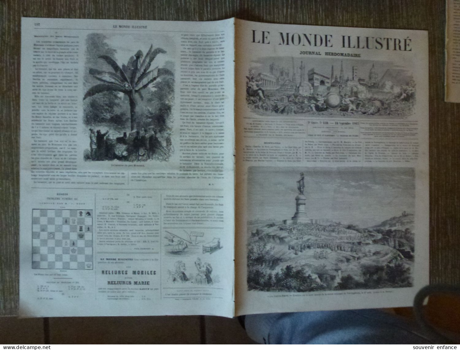 Le Monde Illustré Septembre 1865 Alise Sainte Reine Estagel Place De La Bastille Pancran Landerneau Aby Ebrié Côte D'Or - Magazines - Before 1900