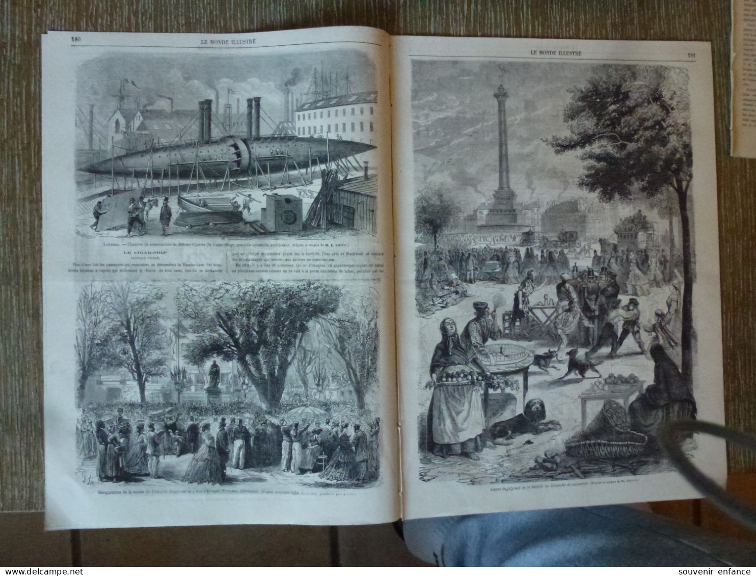 Le Monde Illustré Septembre 1865 Alise Sainte Reine Estagel Place De La Bastille Pancran Landerneau Aby Ebrié Côte D'Or - Revues Anciennes - Avant 1900