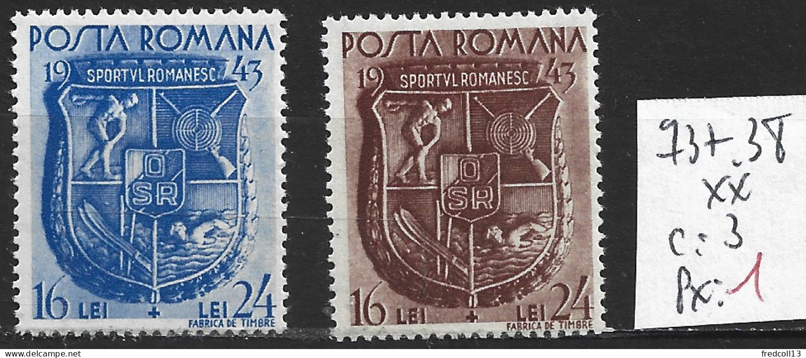 ROUMANIE 737-38 ** Côte 3 € - Neufs