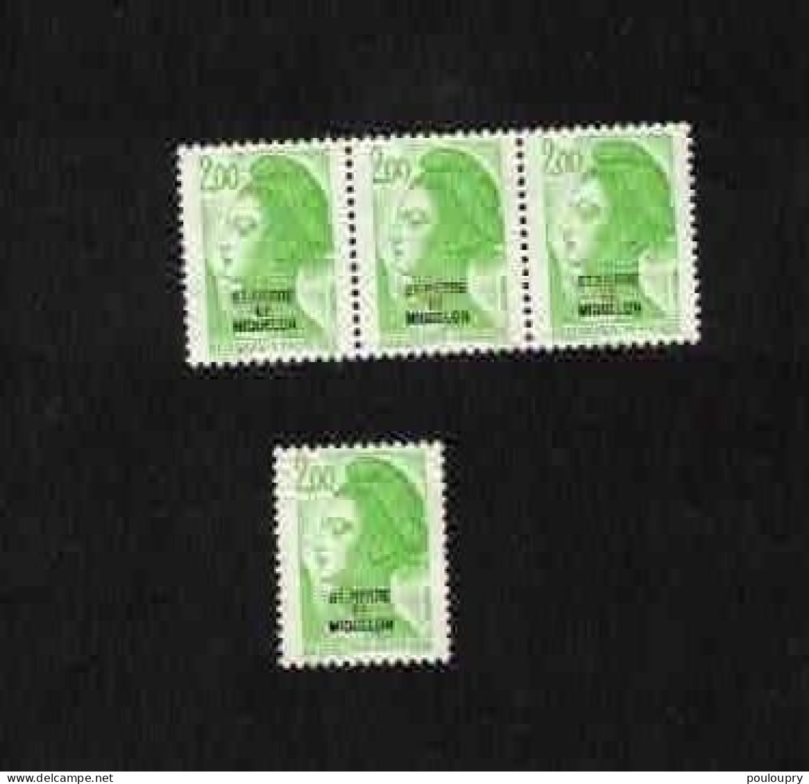 YT N° 463** En Bande De 3  + 1 - Liberté De Gandon - Unused Stamps