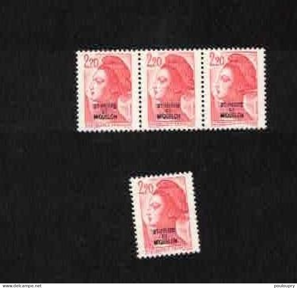 YT N° 464** En Bande De 3 + 1 - Liberté De Gandon - Unused Stamps