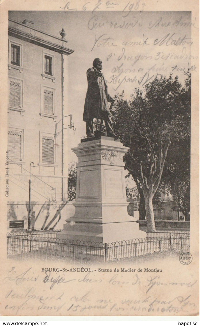 07-Bourg-Saint-Andéol Statue De Madier De Montjau - Bourg-Saint-Andéol