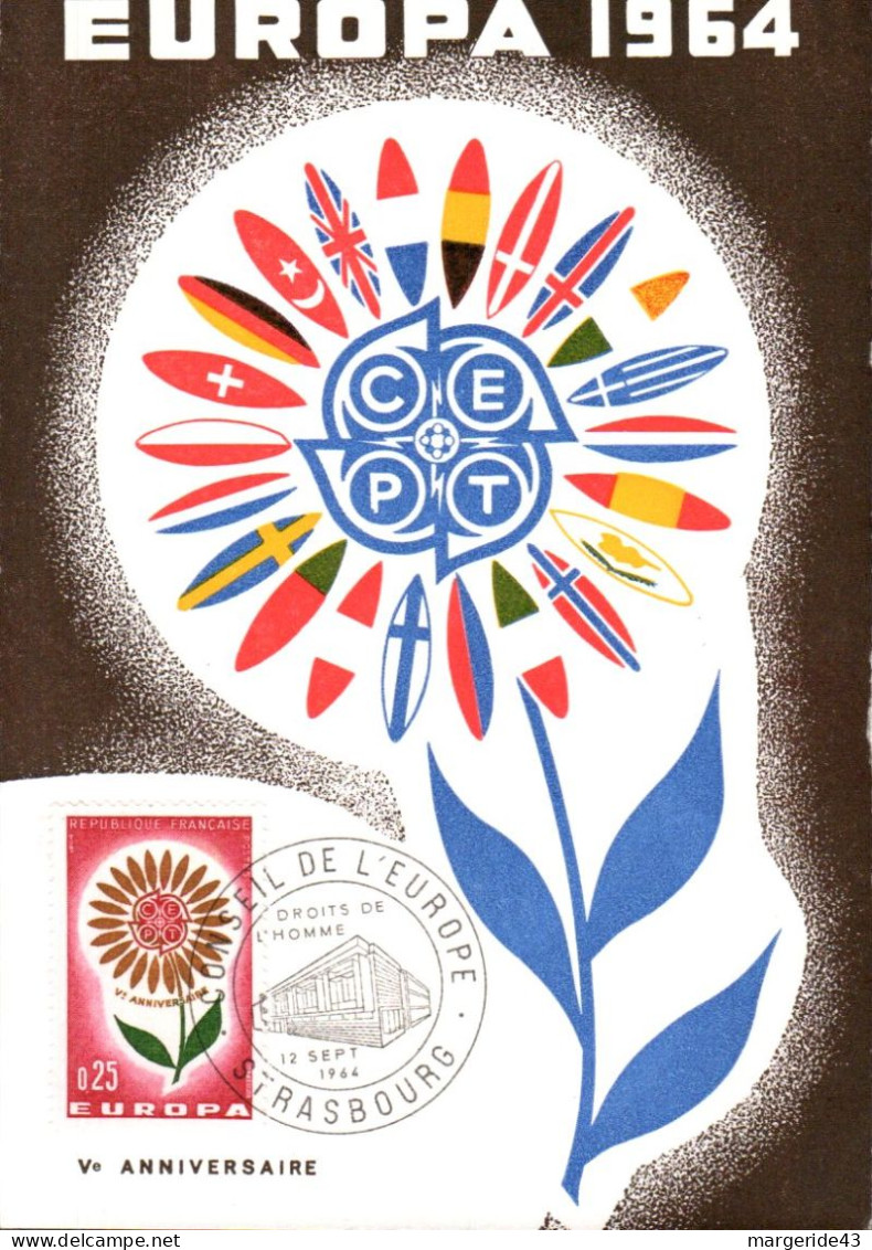 EUROPA 1964 FRANCE CARTES MAXIMUM - 1964