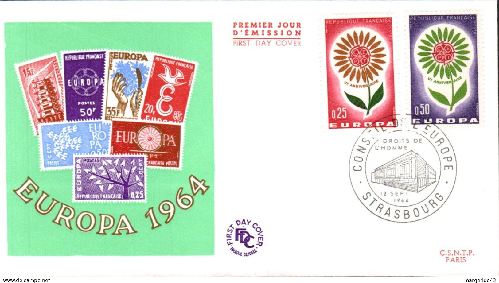 EUROPA 1964 FRANCE FDC - 1964