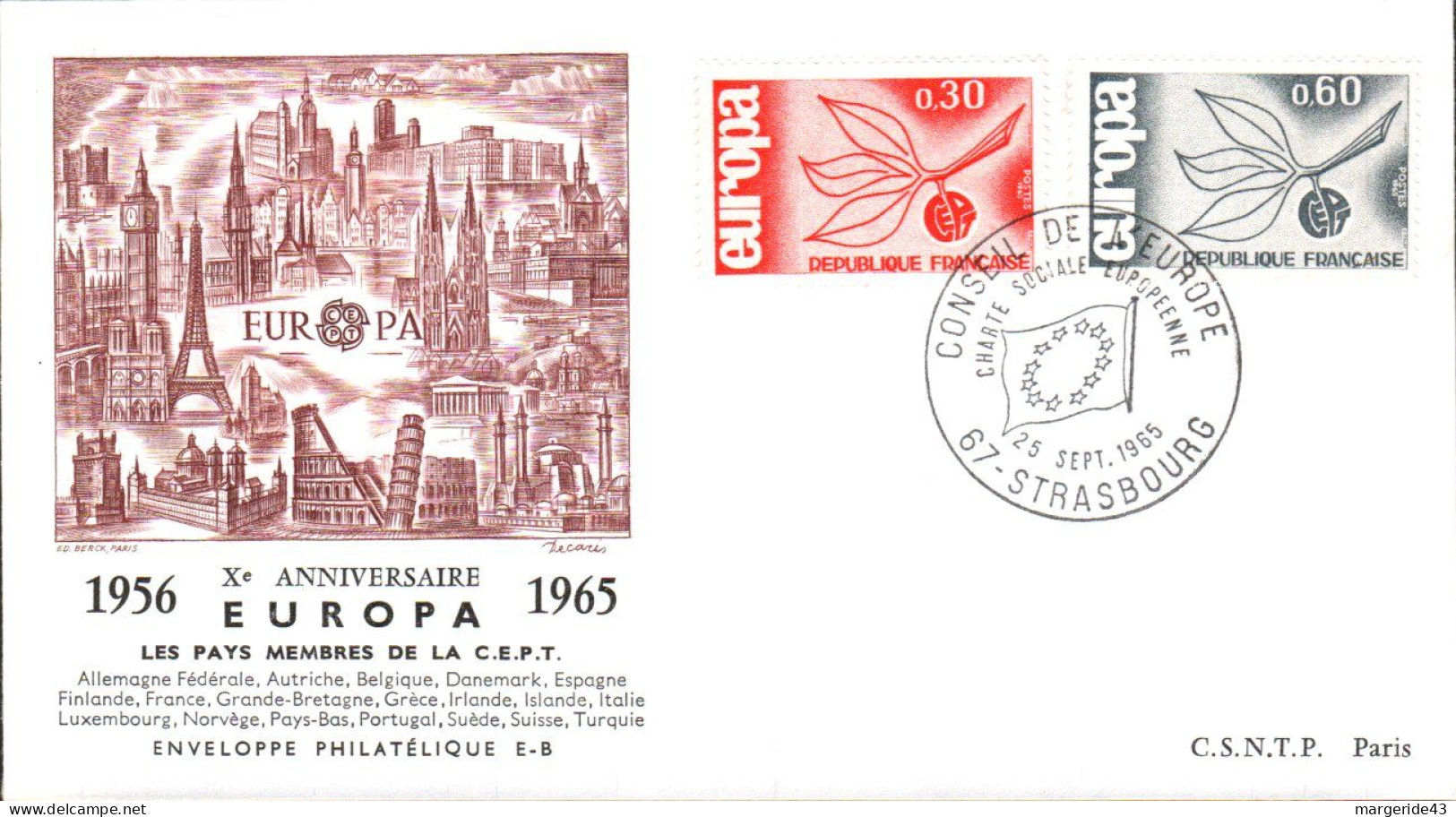 EUROPA 1965 FRANCE FDC - 1966