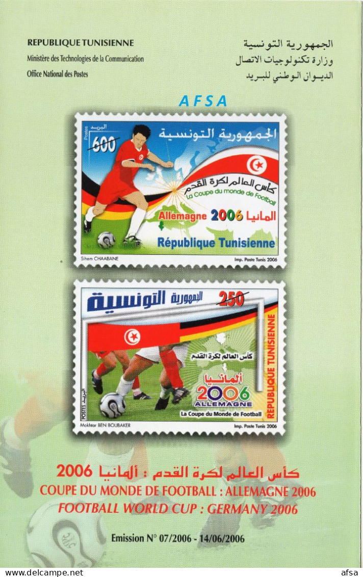 Tunisia 2006-FLYER (Football World Cup Germany 2006) In 3 Languages Arabic-French-English(3 SCANS ) - 2006 – Duitsland