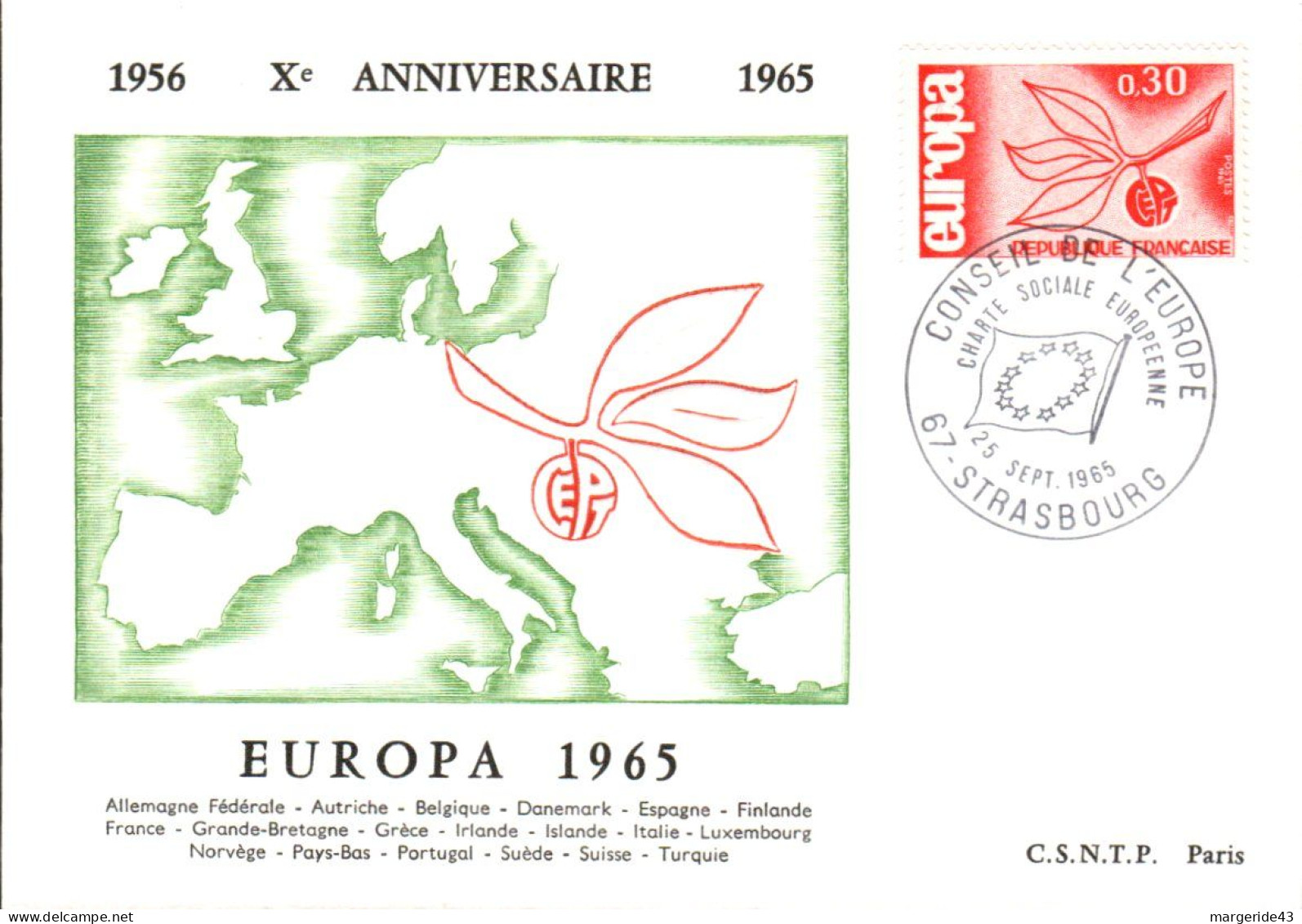 EUROPA 1965 CARTES MAXIMUM - 1965