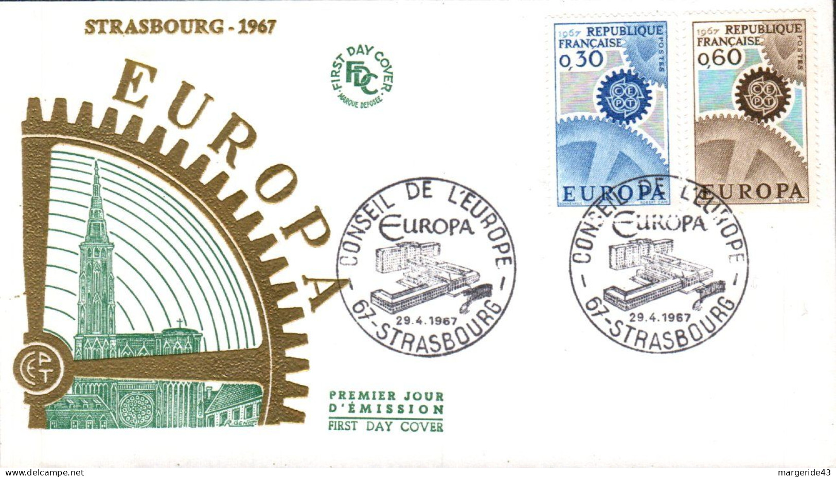 EUROPA 1967 FRANCE FDC - 1967