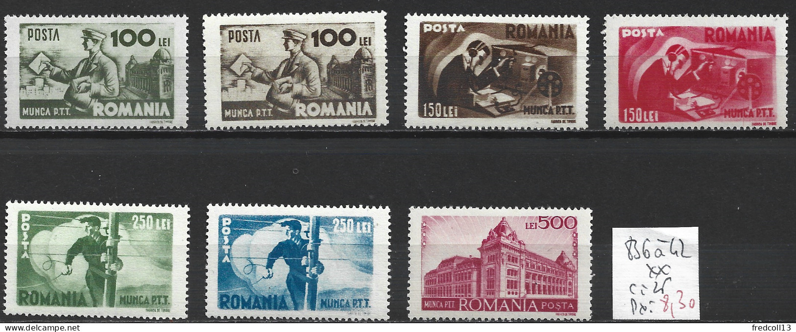 ROUMANIE 836 à 42 ** Côte 25 € - Neufs