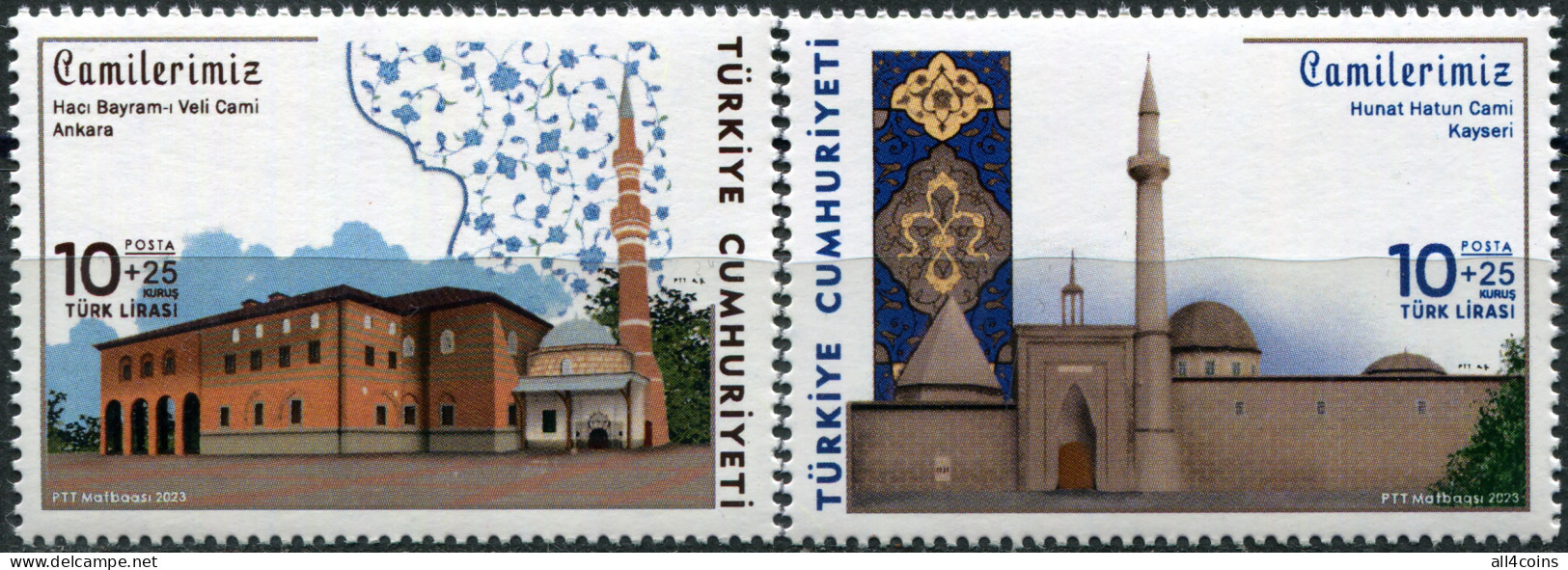 Turkey 2023. Mosques Of Turkey (MNH OG) Set Of 2 Stamps - Nuovi