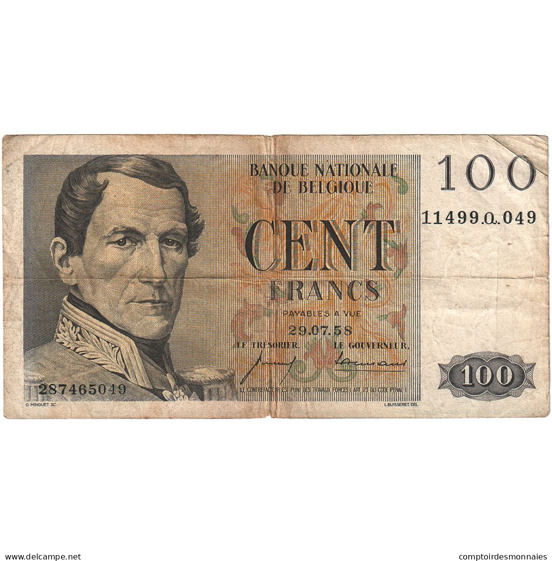 Belgique, 100 Francs, TB - 100 Francos