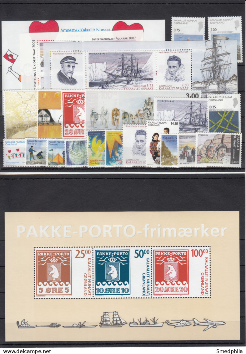 Greenland 2007 - Full Year MNH ** Excluding Self-Adhesive Stamps + Expensive Sheetlet! - Annate Complete