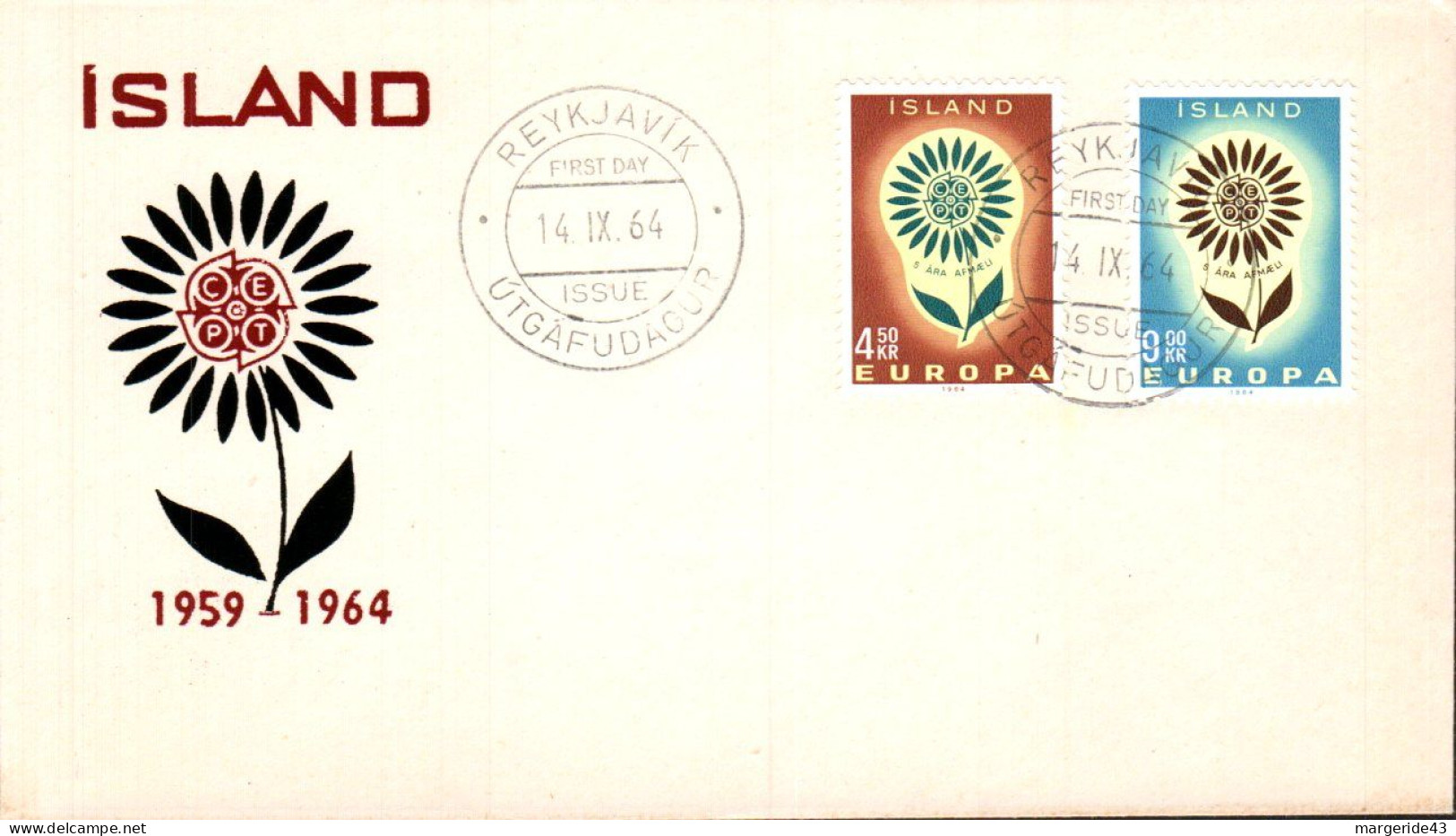 EUROPA 1964 ISLANDE FDC - 1964