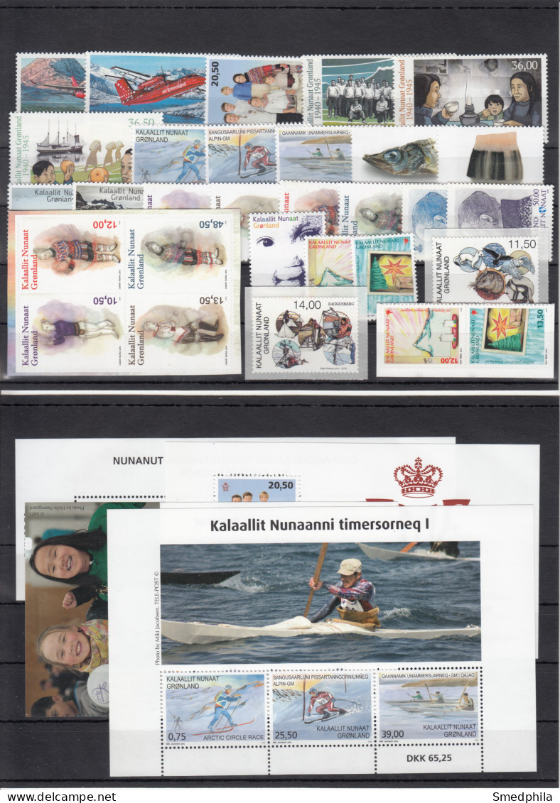 Greenland 2016 - Full Year MNH ** Including Some Self-Adhesive Stamps - Volledige Jaargang
