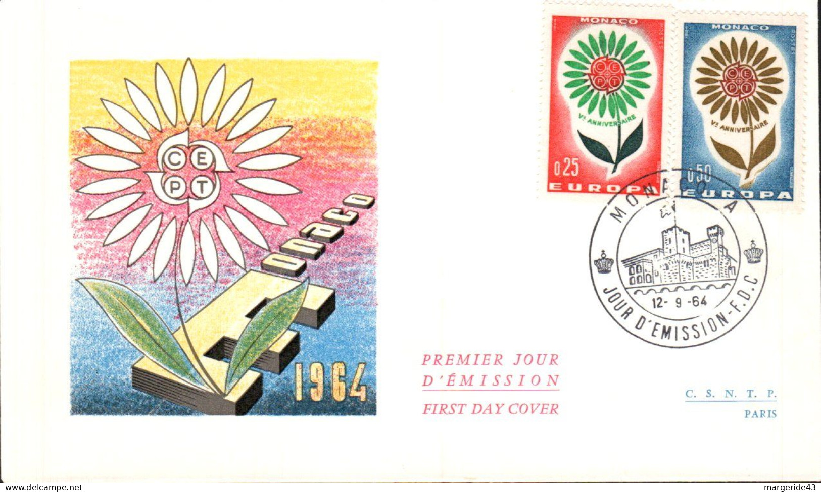 EUROPA 1964 MONACO FDC - 1964